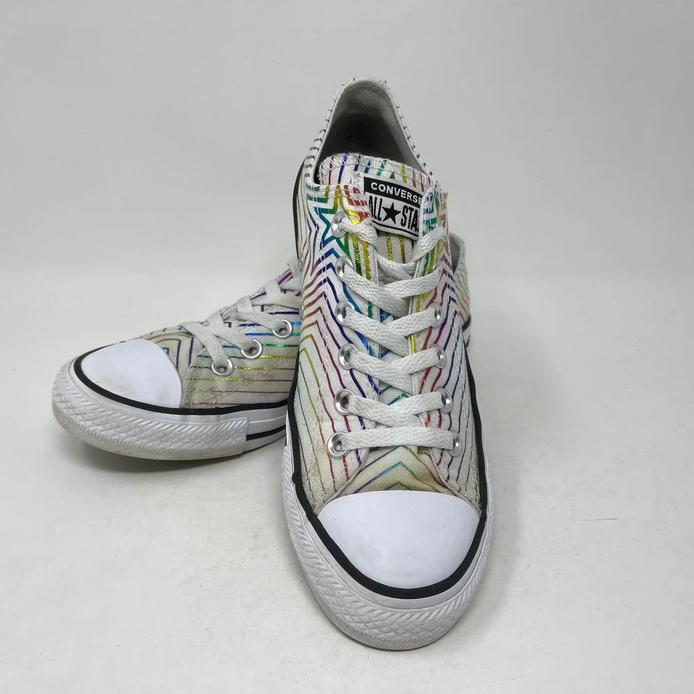 Converse All Star Sneakers Rainbow Star Women's 8 White 8.2.4:I.8.3